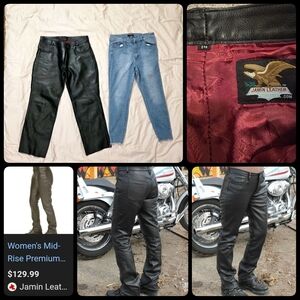 Jamin Leather Women's Mid-Rise Cowhide Pants + Refuge Jeans - Size 14  Lot